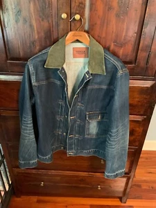 Vintage Barbour Int. Steve McQueen Salvage Denim Rear Cinch,Selvedge,2XL - Picture 1 of 6