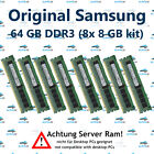64 Gb (8X 8 Gb) Rdimm Ecc Reg Ddr3-1600 Fujitsu Primergy Rx300 S6 Server Ram