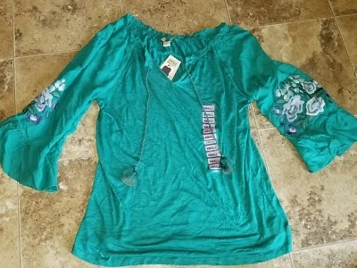 Nuevo con etiquetas Camisa Top Floral Verde Piscina Valerie Tide America Blues Vintage Para Mujer S Foto 1 de 4