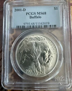 PCGS MS68 2001 D American Buffalo $1 Silver Comm. Coin Stamp and Currency Set - Picture 1 of 8