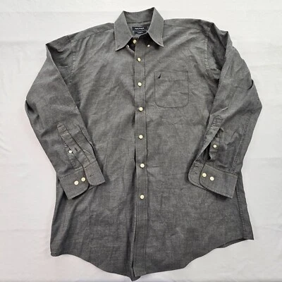 Nautica Classic Fit Gray Long Sleeve Dress Shirt Men's 16 32/33 - Image 1 of 4