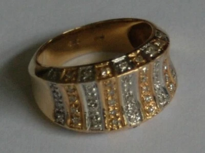 Band Ring Bandring Bi Color 57 x Diamant 585 Gold  - Bild 1 von 4