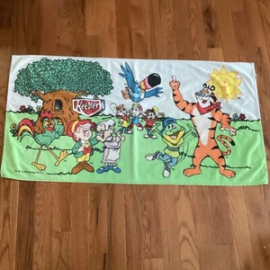 Vintage 2005 Kelloggs Beach Towel 50x26 Keebler Elves Tony Tiger Advertising - Picture 1 of 8