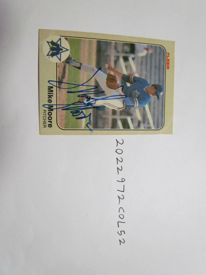 1983 Fleer Mike Moore Signed Baseball Card Beckett Pre-Certified 2 - Image 1 of 2