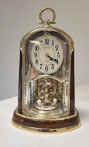 RHYTHM Clock Woodgrain Spiral Pendulum, Model #4SG713WS23, Excellent Condition  - Picture 1 of 11