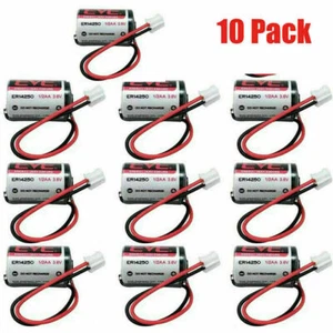 10pcs EVE ER14250 1/2 AA 3.6V LS14250 Replace Battery with Plug NEW - Picture 1 of 5