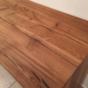 Waschtisch Eiche Wild Massiv Holz NEU Stuhl Sitzbank Tisch Esstisch Hocker ! - Bild 1 von 12