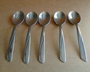 International Silver Silco INS 125 lotto di 5 cucchiaini da zuppa ovali sa - Foto 1 di 3