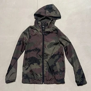 Zine Kids Small Full Zip Rain Jacket Hooded Camouflage Windbreaker - Picture 1 of 12