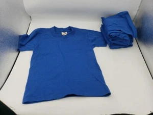 Vintage 80s Lot Of 5 Screen Stars Blank TShirts Youth 6-8 single stitch Blue Kid - Picture 1 of 5