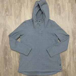 Sudadera con capucha mediana para mujer The North Face cuello embudo con broches de presión azul jaspeado - Imagen 1 de 8