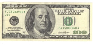 2003 US 100 Dollar Circulated (J10) Minneapolis Note Series FJ15083960A! - Picture 1 of 2
