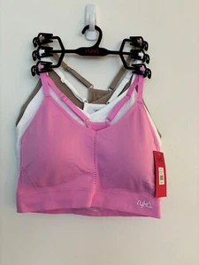 Ryka Women's Seamless Sport Bra Set of 3 Size L Pink / White / Beige NWT ($49) - Picture 1 of 5