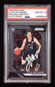 Yuta Watanabe Signed 2018-19 Panini Prizm #146 RC (PSA | Auto Grade 10) Rookie C - Picture 1 of 2