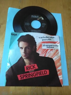 1985 RICK SPRINGFIELD 7" record 45 RPM "Celebrate Youth""Stranger In the House" - Image 1 of 4