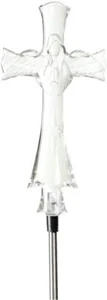 Solar Cross, Angel with North Star on Skirt Lights, LED Garden Stake Yard Lamp - Picture 1 of 3