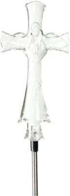Solar Cross, Angel with North Star on Skirt Lights, LED Garden Stake Yard Lamp - Image 1 of 3