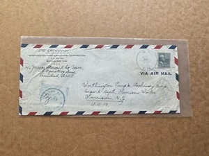 US WWII Prexy Cover +Solo Frank #820 +USN +Mailed from Trinidad +Blue Censor - Picture 1 of 4