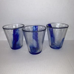 Bormioli Rocco Kobaltblau Tropf Mundgeblasene Gläser 3er Set Becher 4 1/2" hoch - Bild 1 von 24
