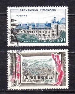 FRANCE #965-966 USED BLOIS CHATEAU & VIEW OF LA BOURBOULE - Picture 1 of 2
