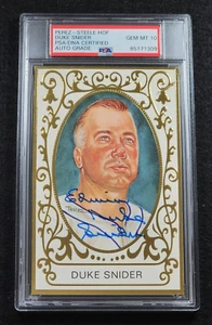 DUKE SNIDER Signed FULL NAME Perez Steele Postcard-HOF-DODGERS-PSA 10 Auto - Picture 1 of 5