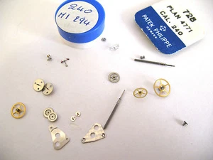 PATEK PHILIPPE 240 ASSORTED WATCH MOVEMENT PARTS - Picture 1 of 18