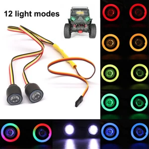 RC Car 2LED Lights Headlight For 1/10 RC Rock Crawler Axial SCX10 I II III D90 - Picture 1 of 6