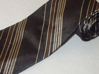 New Jos A Bank Tie Signature Dark Gray Gold Stripe Luxury Necktie Italian Woven 