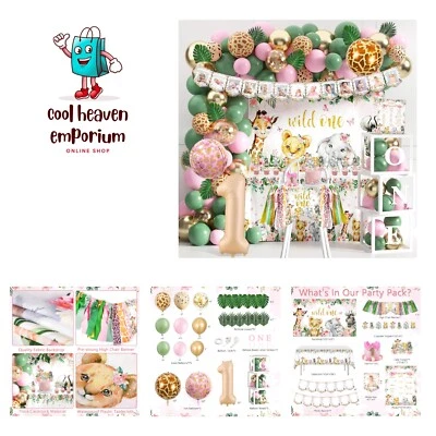 Wild One Birthday Decorations Safari Jungle Theme First Birthday Decorations ... - Image 1 of 4