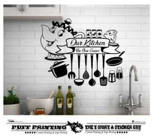 Nuestra cocina Disney Grande Personalizado Arte de Pared Cubiertos Pegatinas Vinilo Decoración del Hogar c - Imagen 1 de 5