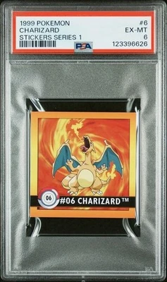1999 Pokemon Series 1 Stickers Charizard #6 Vintage PSA 6 EX-MT - Image 1 of 2