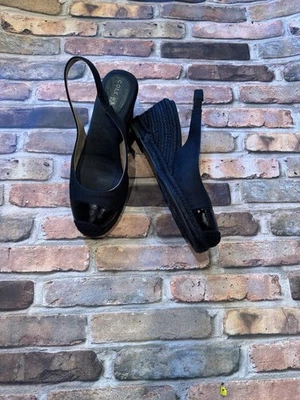 Alpargatas Cole Haan cuña negras talla 8 mujer tacón 3” Foto 1 de 4