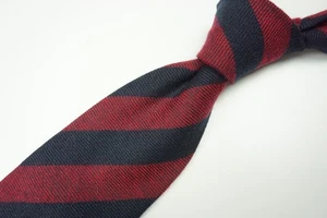 Cesare Attolini Dark Blue Merlot Red Striped 100% Cashmere Tie BRAND NEW - Picture 1 of 6