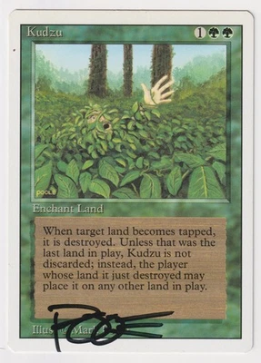Signed Kudzu MP Revised Edition Artist Mark Poole 1994 MTG Magic Reserved List! - Image 1 of 2