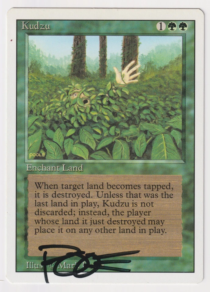 Signed Kudzu MP Revised Edition Artist Mark Poole 1994 MTG Magic Reserved List! - Image 1 of 2