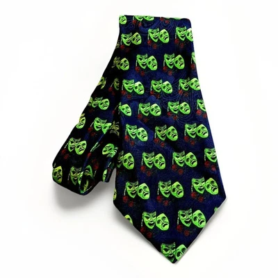 A. Rogers ~ Corbata Azul 54" con Comedia/Drama Teatro Thespian Máscaras  Foto 1 de 2