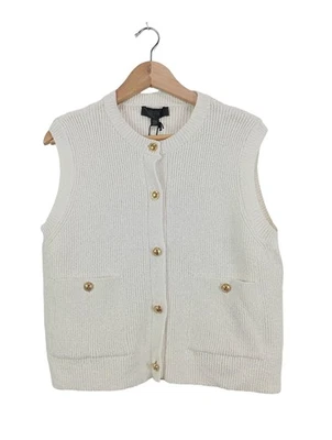 ZARA Strickweste Damen Weste Gr. DE 40 weiß Casual-Look - Bild 1 von 4