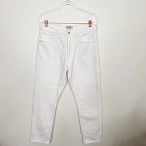 Agolde Jamie High Rise Classic Jeans 31 Pitch White Distressed Button Fly Cotton - Picture 1 of 12