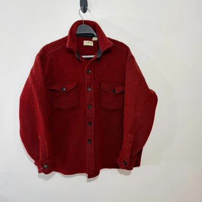 L.L. Bean Northwoods Heavy Tweed Lana Camisa Chaqueta Borgoña Para Hombre’s XL Etiqueta Verde Foto 1 de 4