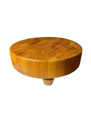 Vintage Butch R Block Home Size Wooden Butcher Block Cutting Board w Feet 11" - Image 1 of 4