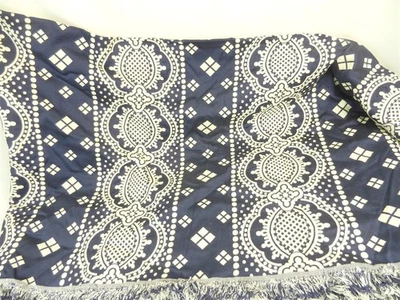 Cotton Blend Medium Weight Fabric Polish Folk Art Navy/White 2 1/2 Yds x 52" T56 - Image 1 of 4