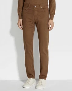 Pantalones de Jean ZEGNA 'Roccia' Elastizados Algodón Teñido Ciudad 5 Bolsillos Vicuña 33 $790+ NUEVO - Imagen 1 de 19