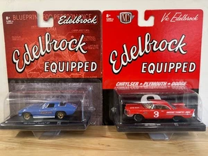 2 M2 Machines 1/64 Edelbrock Cars - 66 Corvette 427 & 57 Chrysler 300C - NIP - Picture 1 of 4