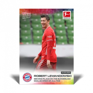 Topps Now Bundesliga 2021 #148 Robert Lewandowski - 2do lugar anotador de todos los tiempos - Imagen 1 de 2