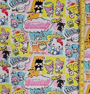 HELLO KITTY AND FRIENDS OBSESSION FABRIC ( HALF YARD OR 1 YARD)