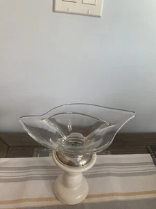 Frank M Whiting Co. Glass Divided Nut Candy Bowl Dish With Sterling Silver Base - Picture 1 of 4