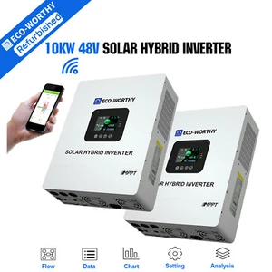 10KW Solar Hybrid Inverter 48V DC 120V-240V AC Split Phase Power Inverter MPPT - Picture 1 of 12