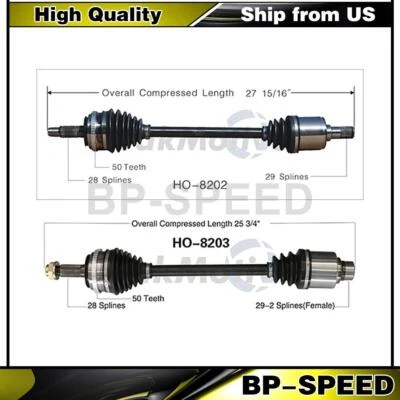 Left+Right Front CV Axle Shafts Fits 2001 Acura MDX 2002 Acura MDX - Image 1 of 3