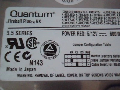 Hard Disk Drive Quantum Fireball Plus KX KX20A011 HDD - Image 1 of 4