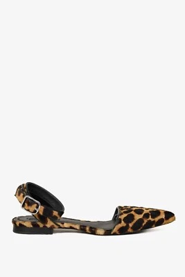 Alexander Wang Lara Estampado Leopardo Becerro Pelo Punta Puntera Planos, Talla 6.5 Foto 1 de 4